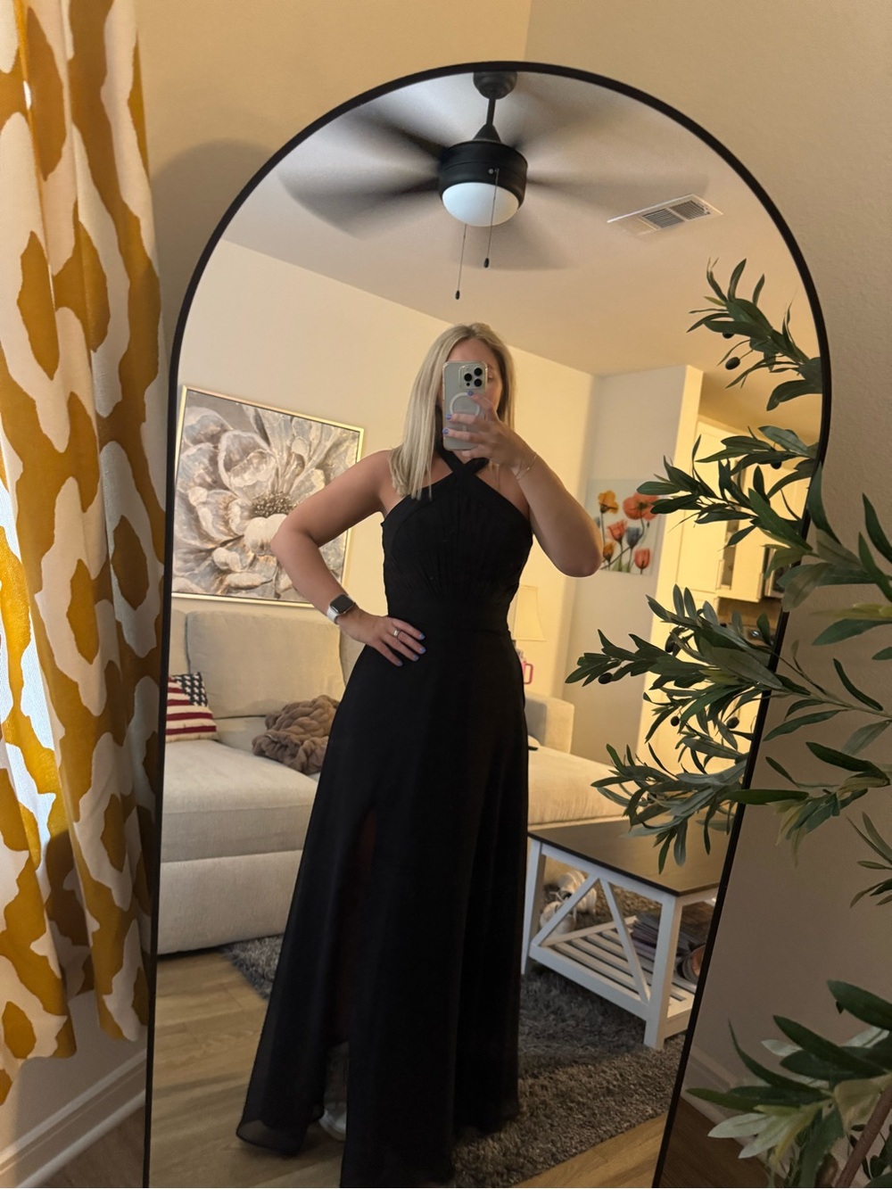 Mori Lee Black Halter Maxi Gown